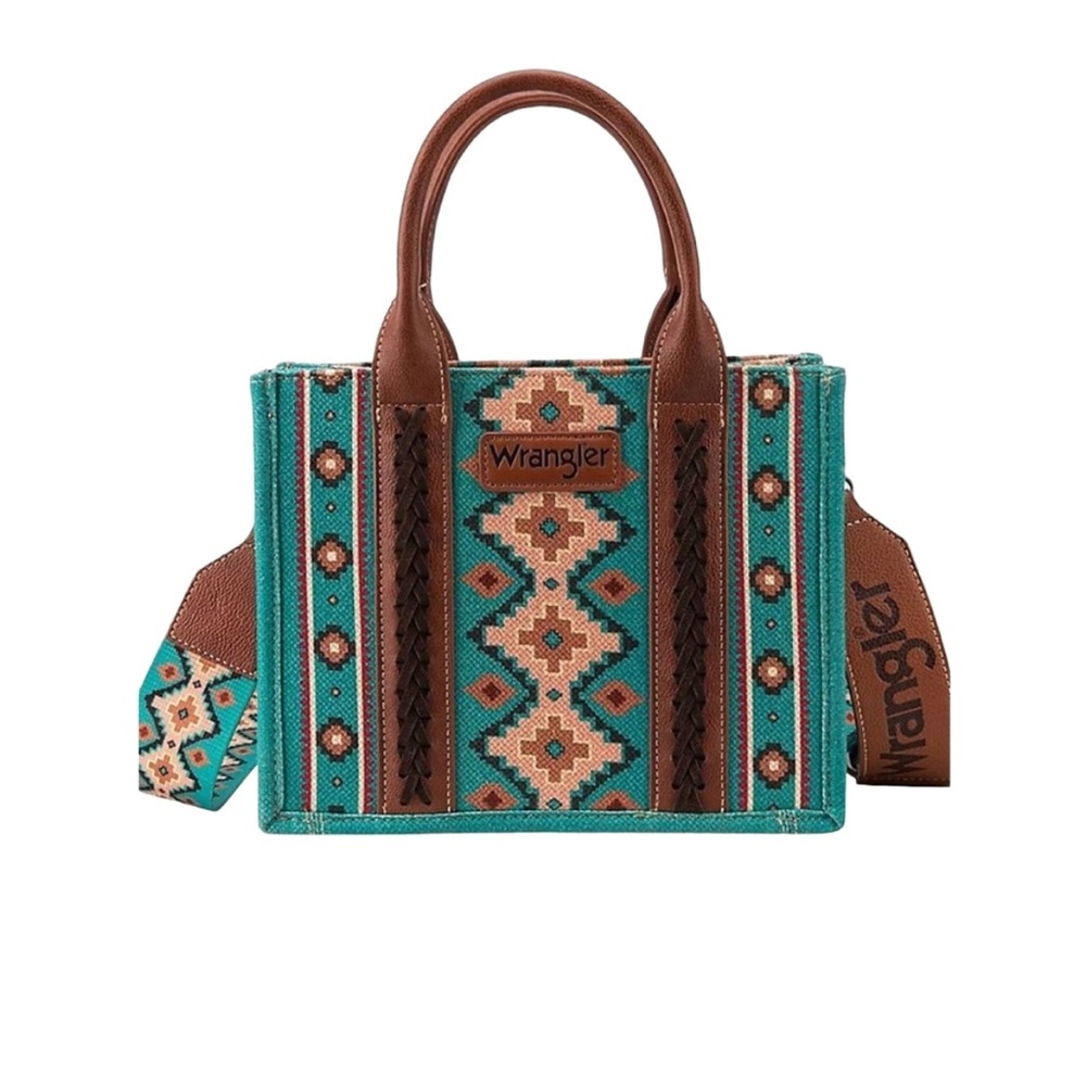 Wrangler Turquoise and Brown Tote Bag​ - Picture 2 of 8